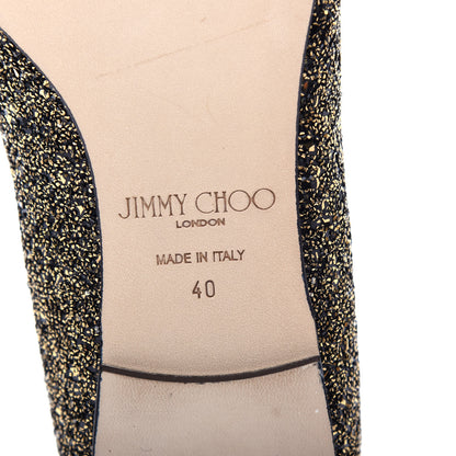 Jimmy Choo Glitter Gala Viola Flats 40 Black 9 of 10