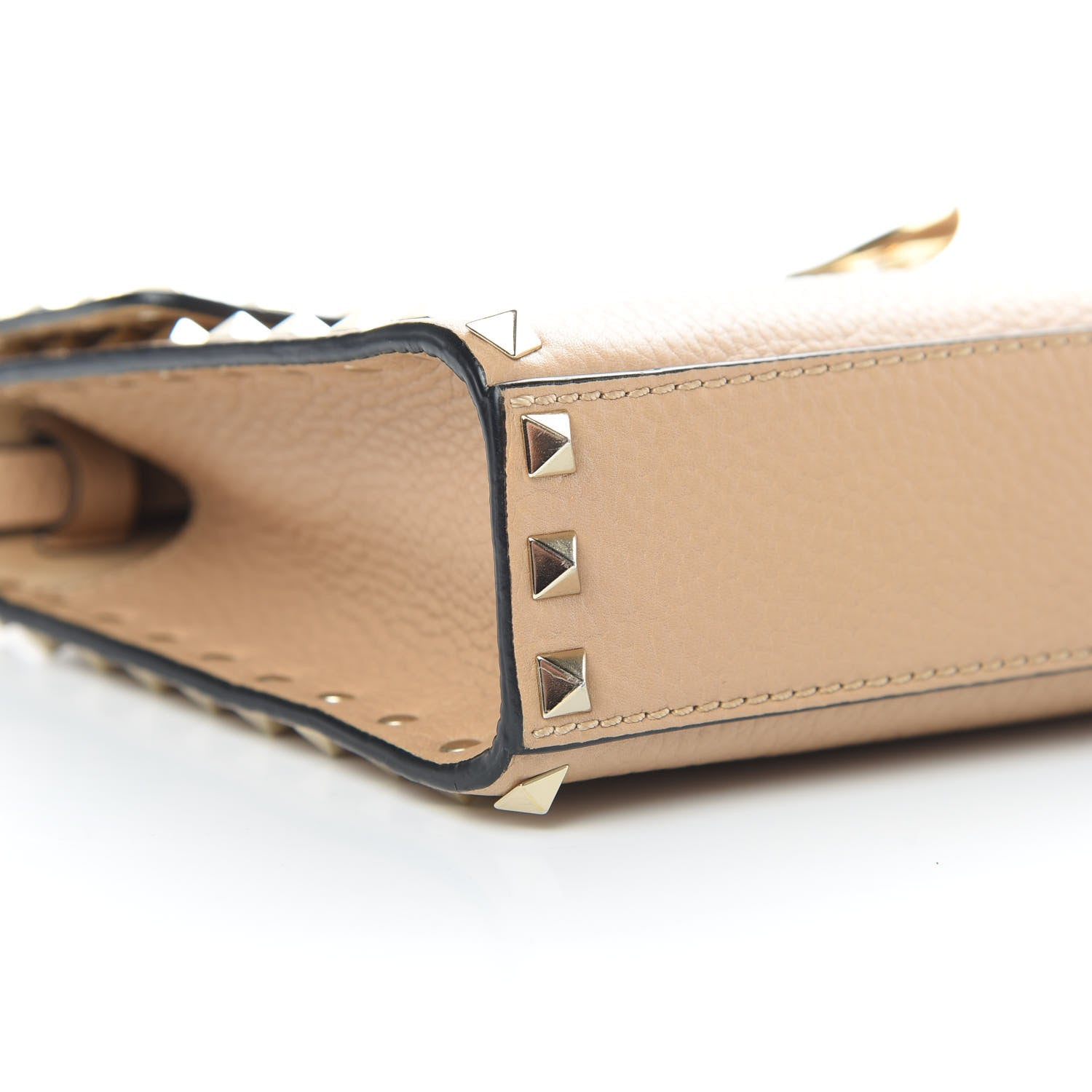 Valentino Garavani Pebbled Calfskin Medium Rockstud Flip Lock Crossbody Bag Camel Rose 9 of 16