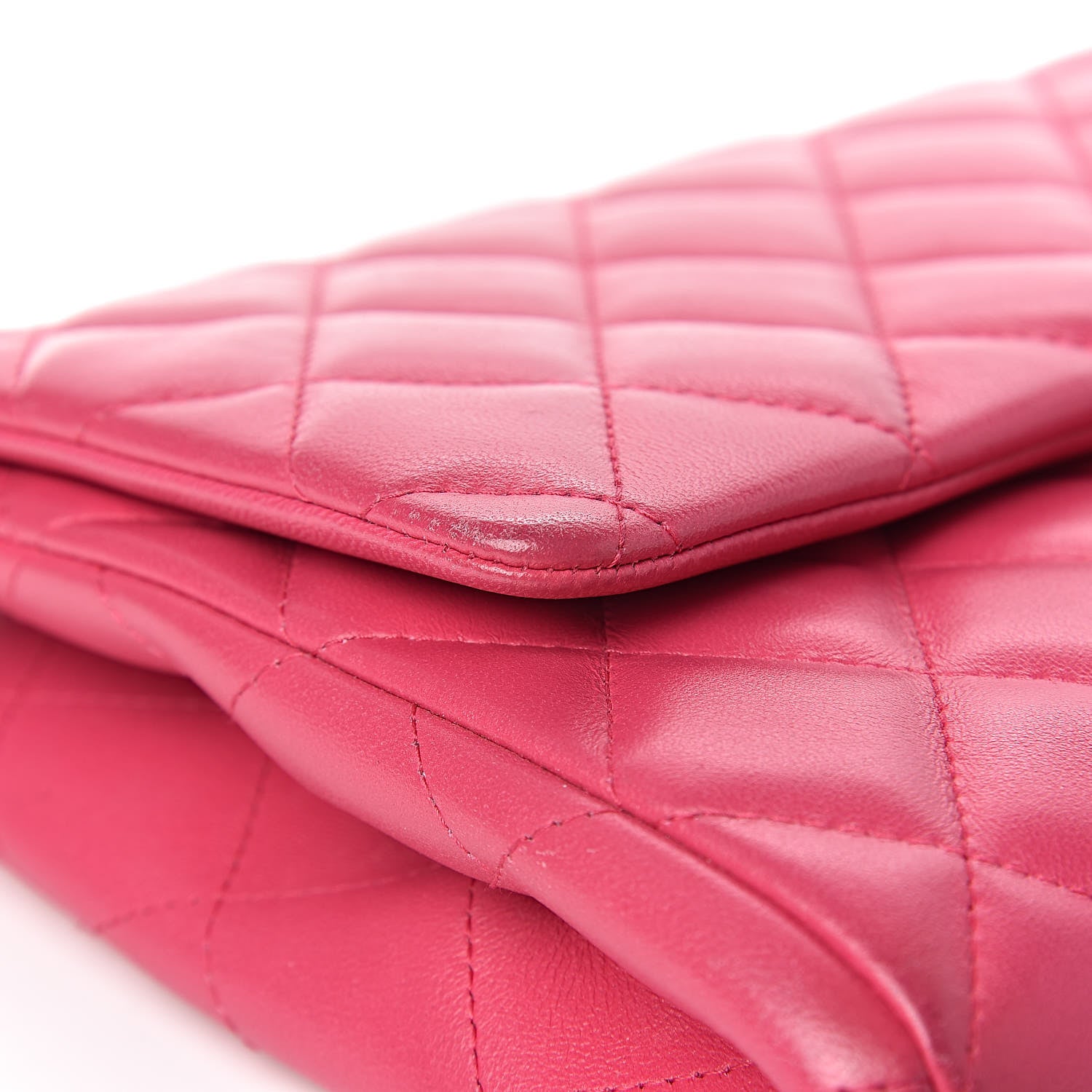 Chanel Lambskin Quilted Clutch With Chain Flap Pink 14 of 18
