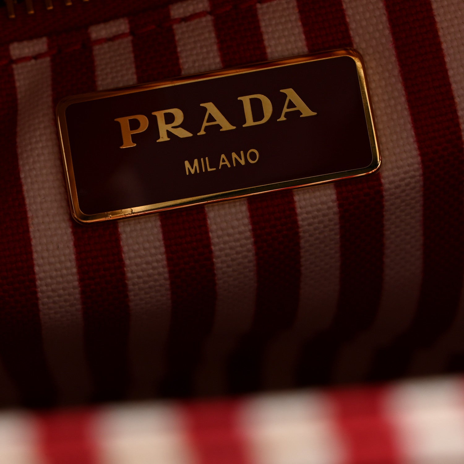 Prada Wicker Canvas Striped Shoulder Bag Naturale Rosso 7 of 12