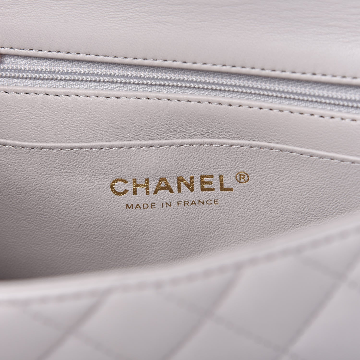 Chanel Lambskin Quilted Mini Top Handle Rectangular Flap Grey 8 of 10