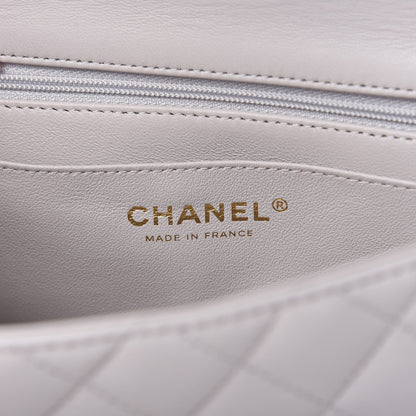 Chanel Lambskin Quilted Mini Top Handle Rectangular Flap Grey 8 of 10