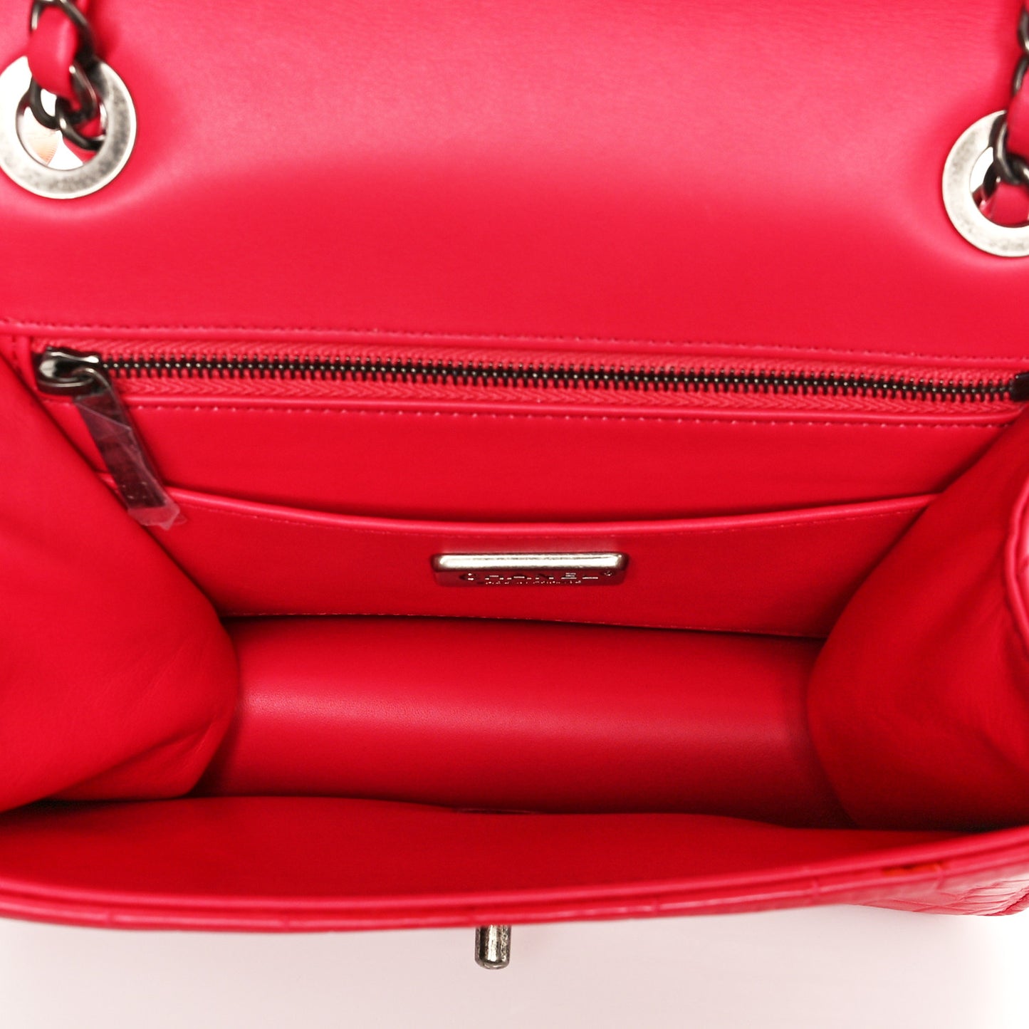 Alligator Stitched Mini Flap Pink