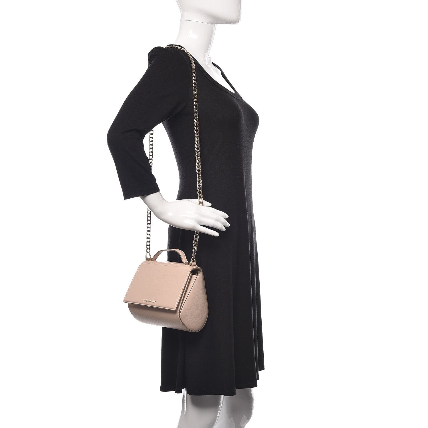 Givenchy Textured Calfskin Mini Pandora Box Chain Crossbody Bag Nude Pink 2 of 11