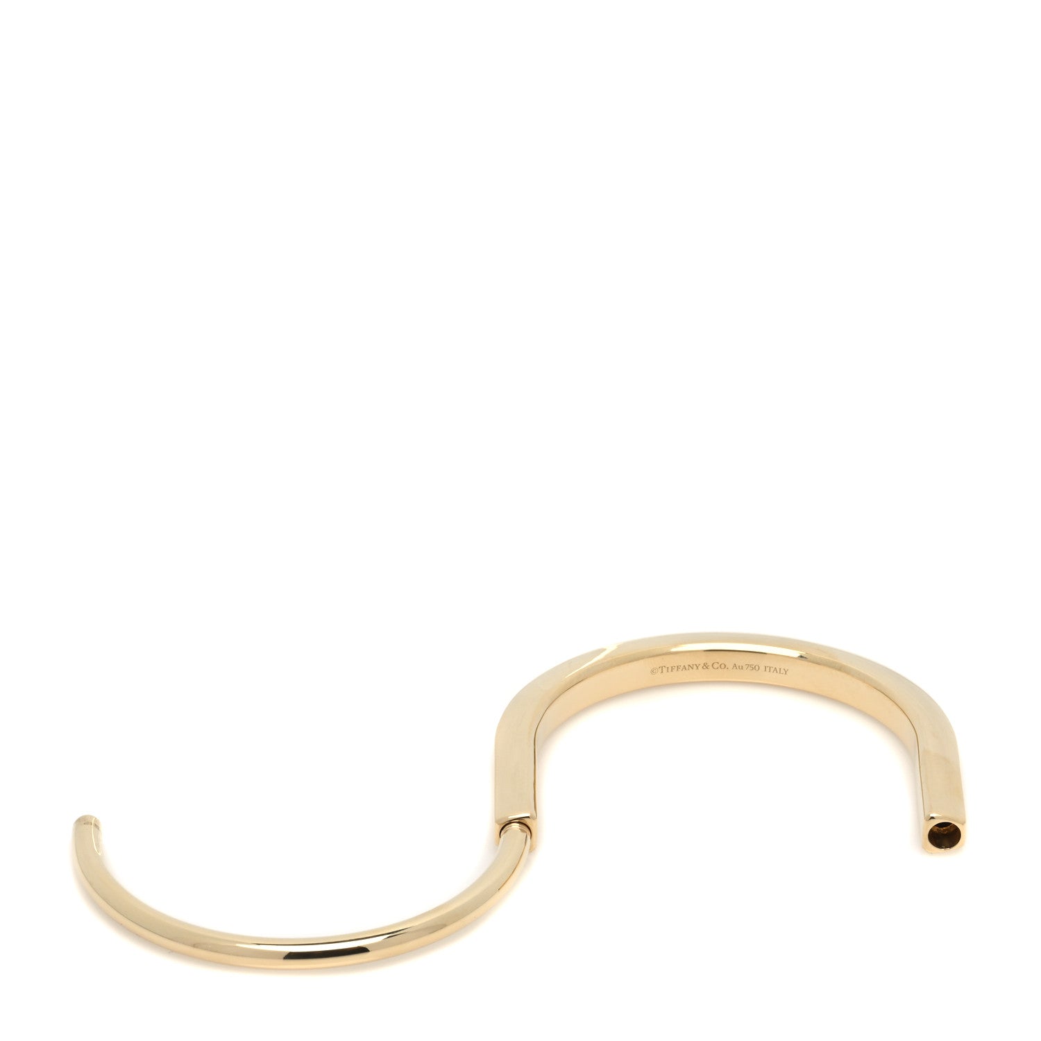 Tiffany 18K Yellow Gold Tiffany Lock Bangle Bracelet 3 of 5
