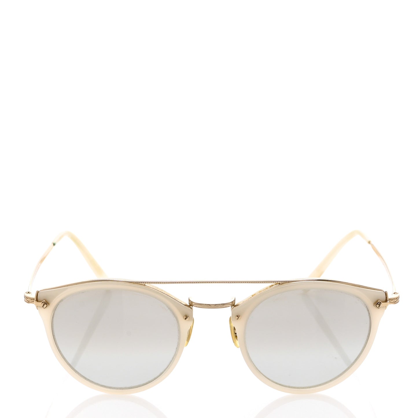 Acetate Remick Round Sunglasses White