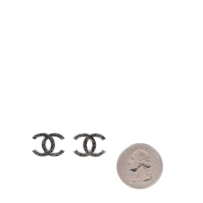 Chanel Glitter Enamel CC Earrings Black 2 of 5