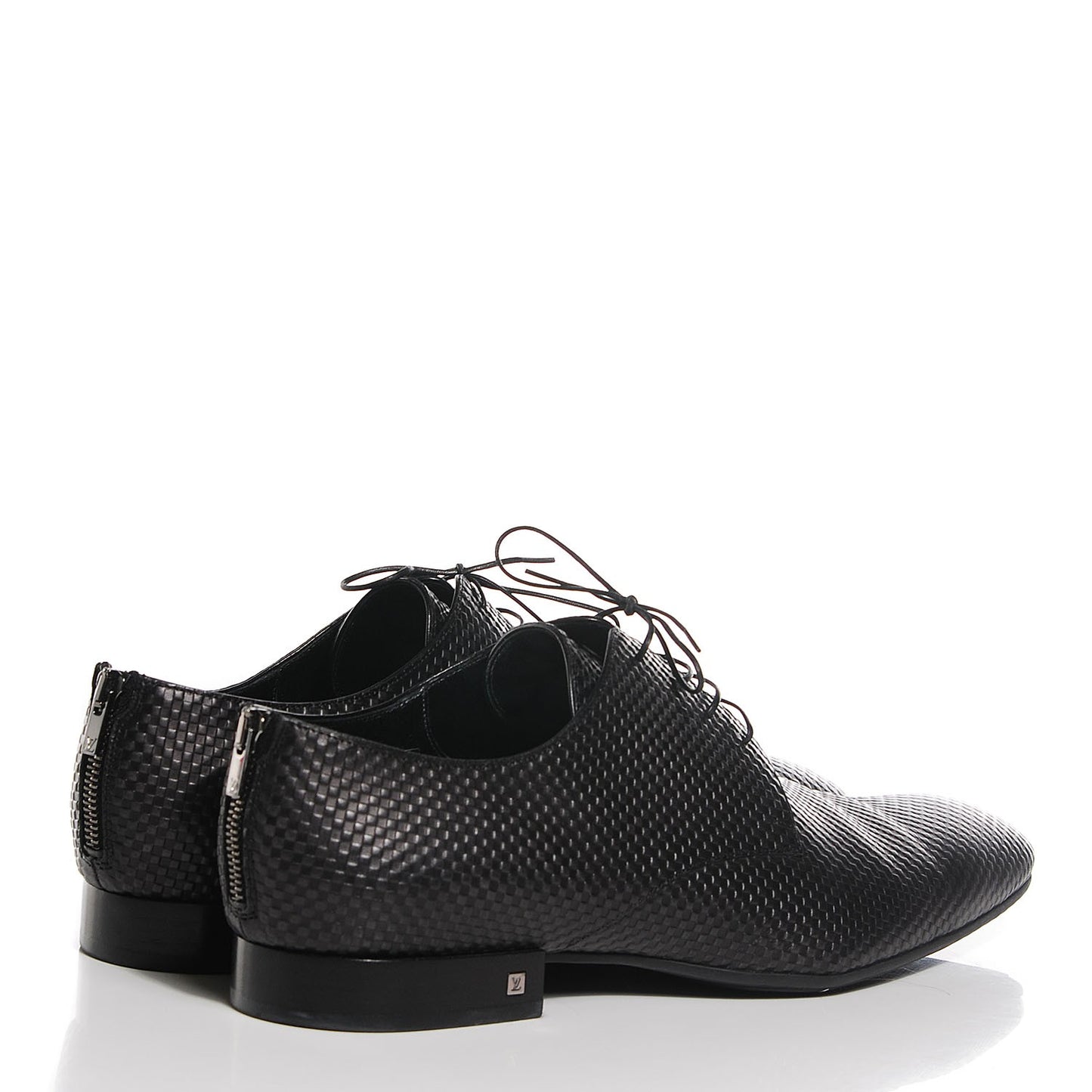 Mens Petit Damier Telegraph Derby Lace Up Shoes 12 Black