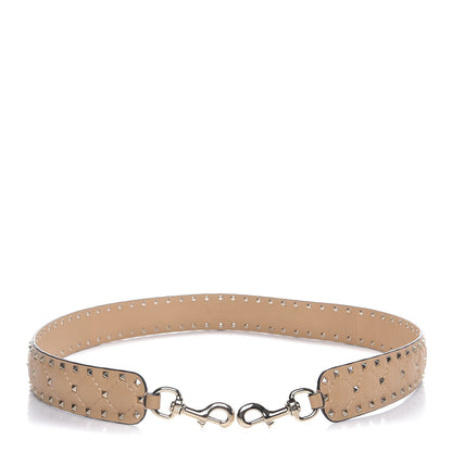 Valentino Garavani Lambskin Rockstud Spike Shoulder Strap Camel Rose 1 of 3