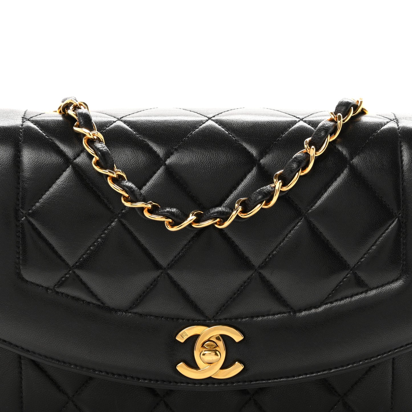 Lambskin Quilted Small Single Flap Black
