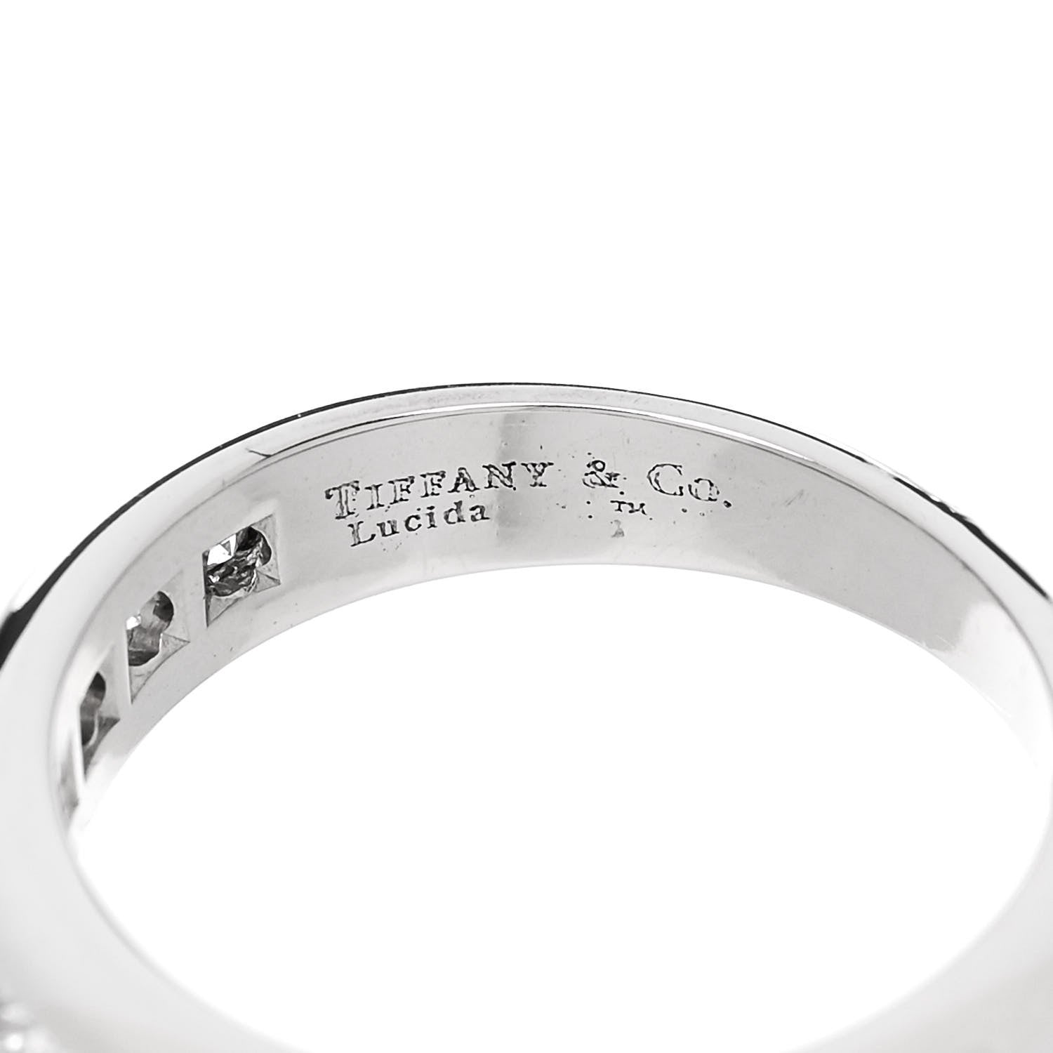 Tiffany Platinum Diamond Princess Lucida Half Circle Wedding Band Ring 46 3.75 4 of 6