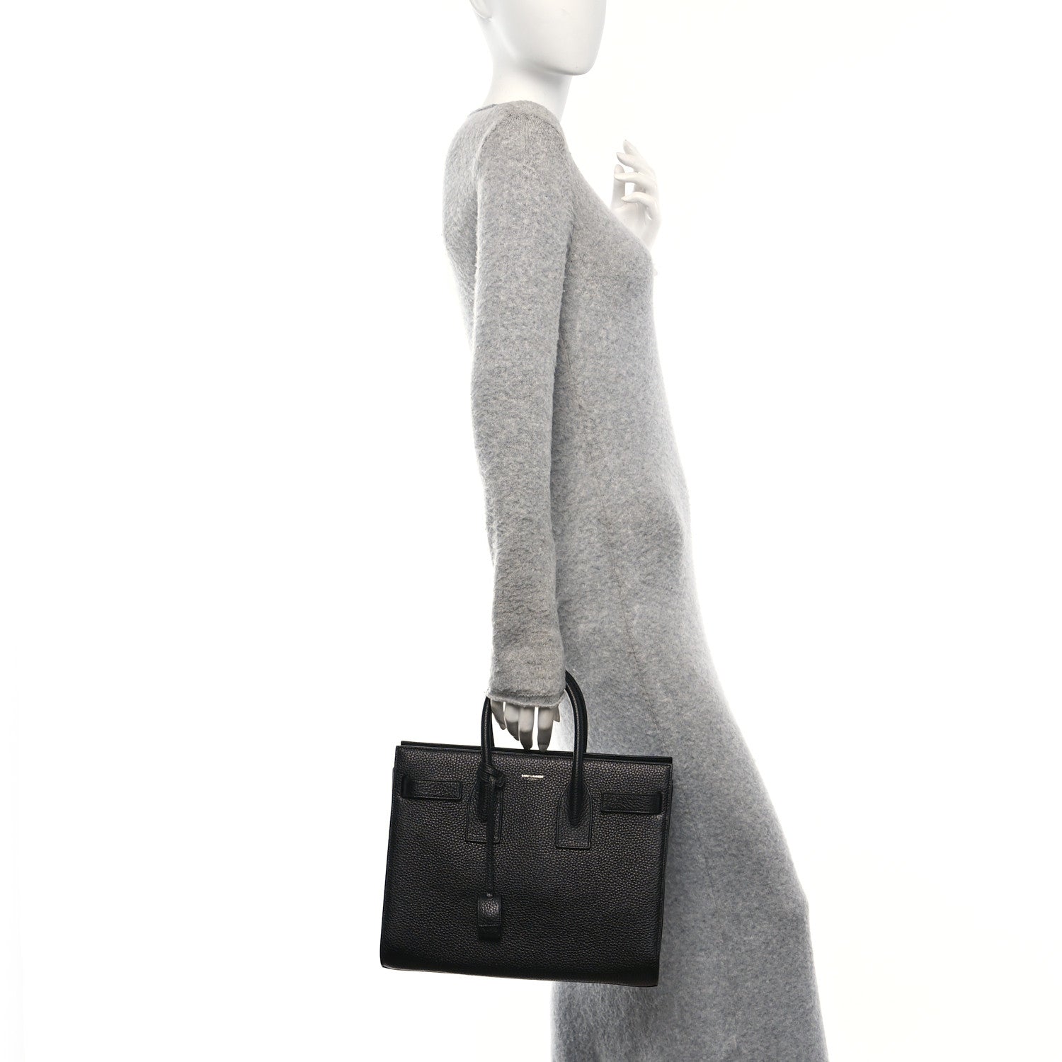 Saint Laurent Grained Calfskin Small Sac De Jour Black 2 of 11