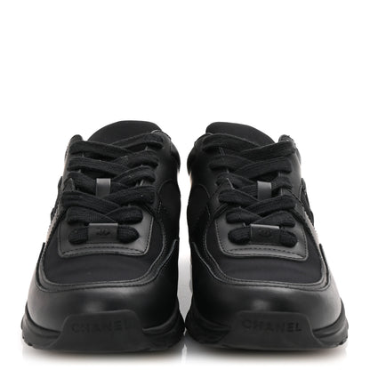 Chanel Lambskin Fabric CC Uniform Sneakers 38.5 Black 3 of 9