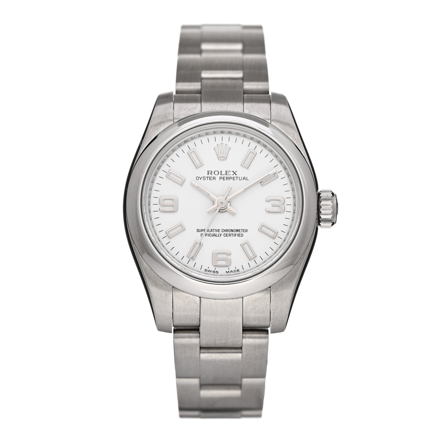 Stainless Steel 26mm Oyster Perpetual Watch White 176200