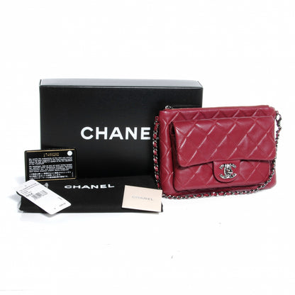 Chanel Lambskin Mineral Nights Flap Wristlet Dark Red 6 of 9