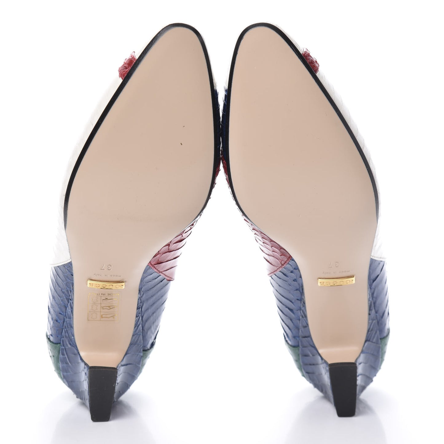 Snakeskin Crystal Double G Pumps 37 Multicolor