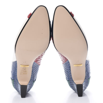 Gucci Snakeskin Crystal Double G Pumps 37 Multicolor 6 of 13
