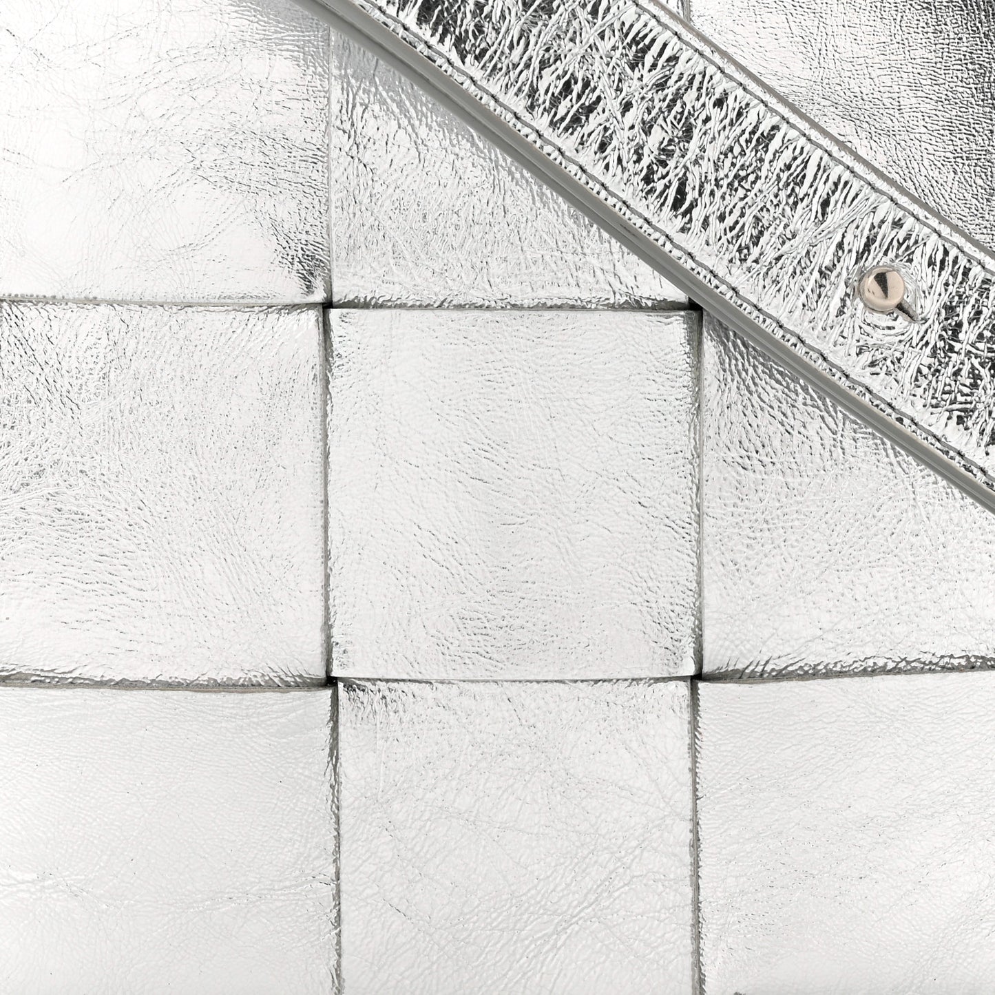 Metallic Lambskin Maxi Intrecciato Cassette Crossbody Bag Silver