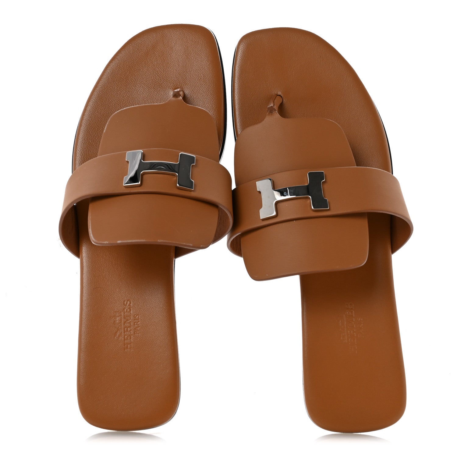 Hermes Calfskin Womens Galerie Sandals 39 Gold 2 of 10