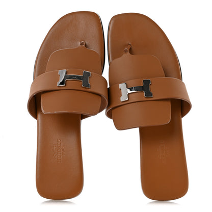 Hermes Calfskin Womens Galerie Sandals 39 Gold 2 of 10