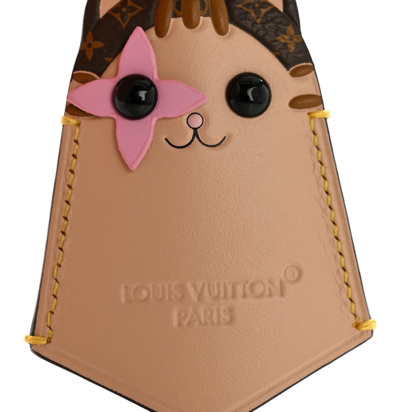 Monogram LV Cat Bag Charm Charm Cream