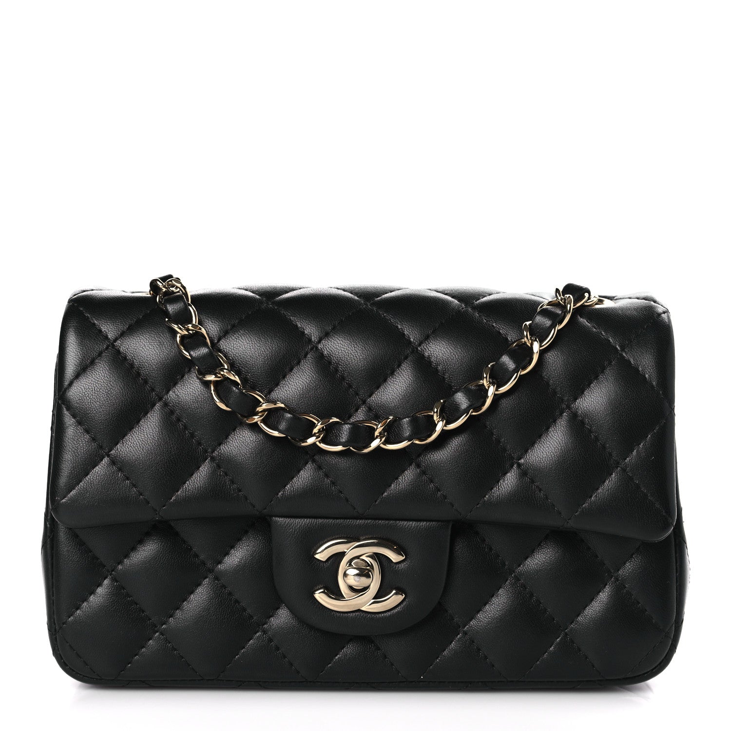 Chanel Lambskin Quilted Mini Rectangular Flap Black 1 of 11