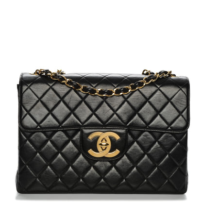 Chanel Lambskin Quilted Jumbo Single Flap Black 1 of 7