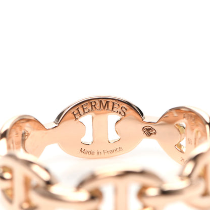 Hermes 18K Rose Gold PM Chaine D'Ancre Enchainee Ring 53 6.25 5 of 6