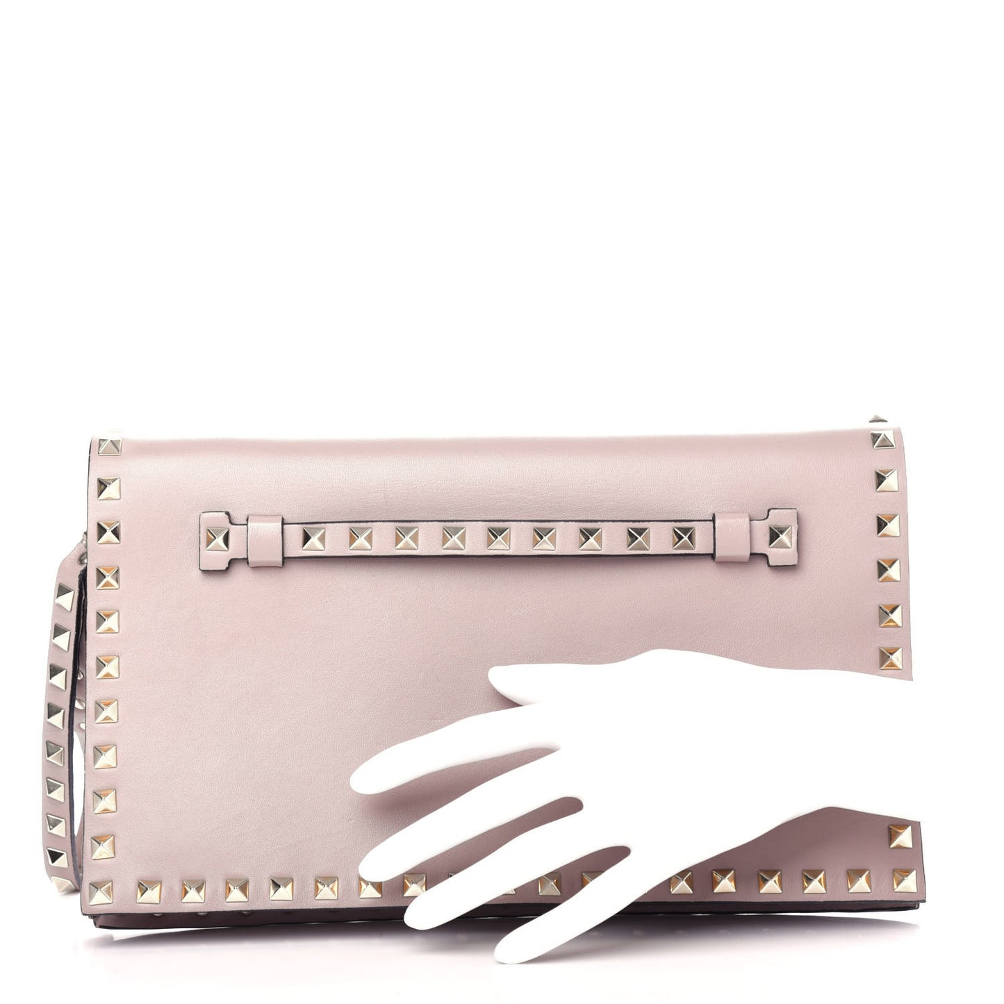 Nappa Rockstud Wristlet Clutch Poudre