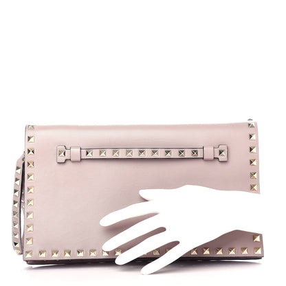 Valentino Garavani Nappa Rockstud Wristlet Clutch Poudre 2 of 8