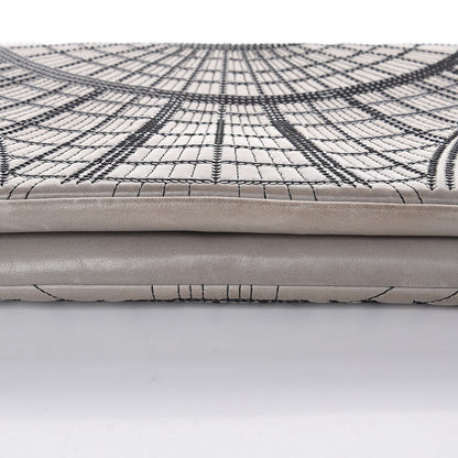 Chanel Calfskin Sequin Embellished Flap Clutch Grey Black 8 of 11