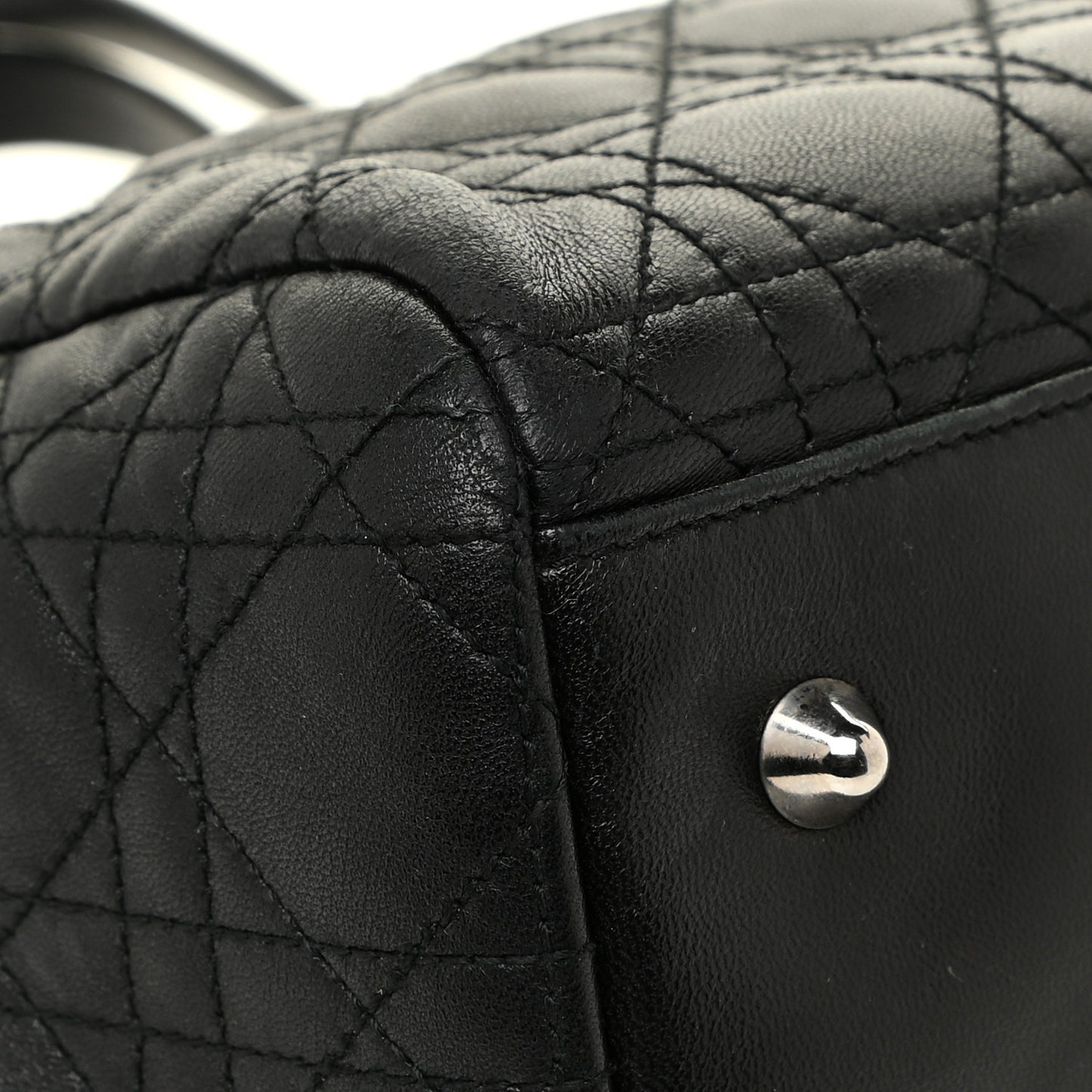 Lambskin Cannage Large Dior Soft Shopping Tote Black