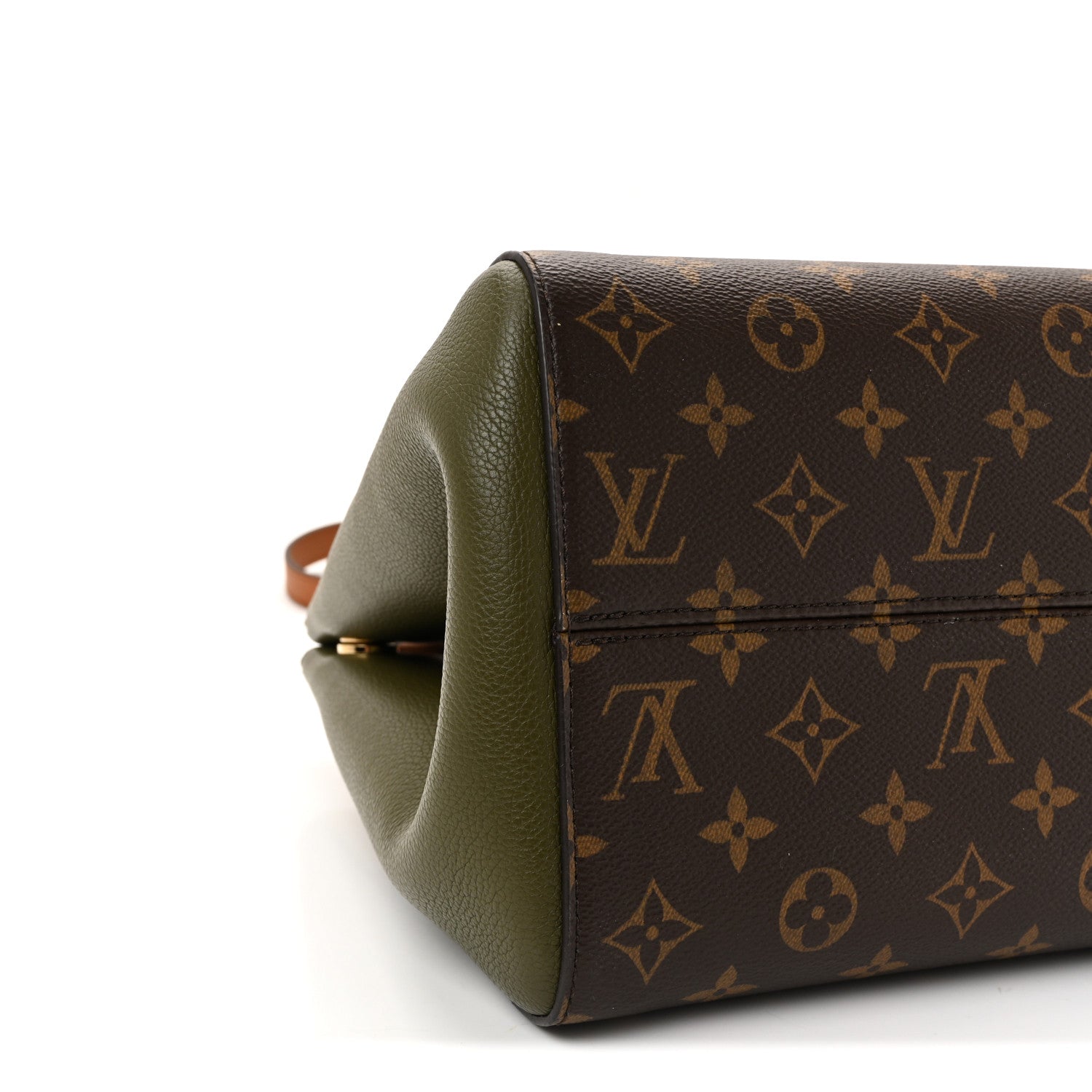 Louis Vuitton Calfskin Monogram Fold Tote PM Cream Khaki Black 8 of 9