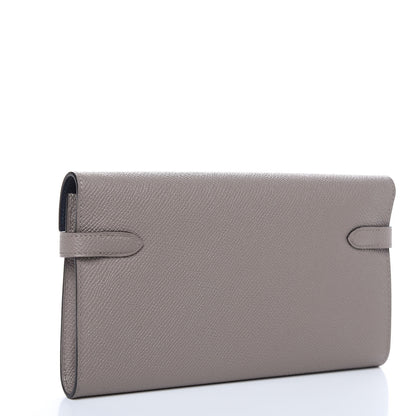 Hermes Epsom Kelly Longue Wallet Gris Asphalte Bleu Indigo 3 of 8