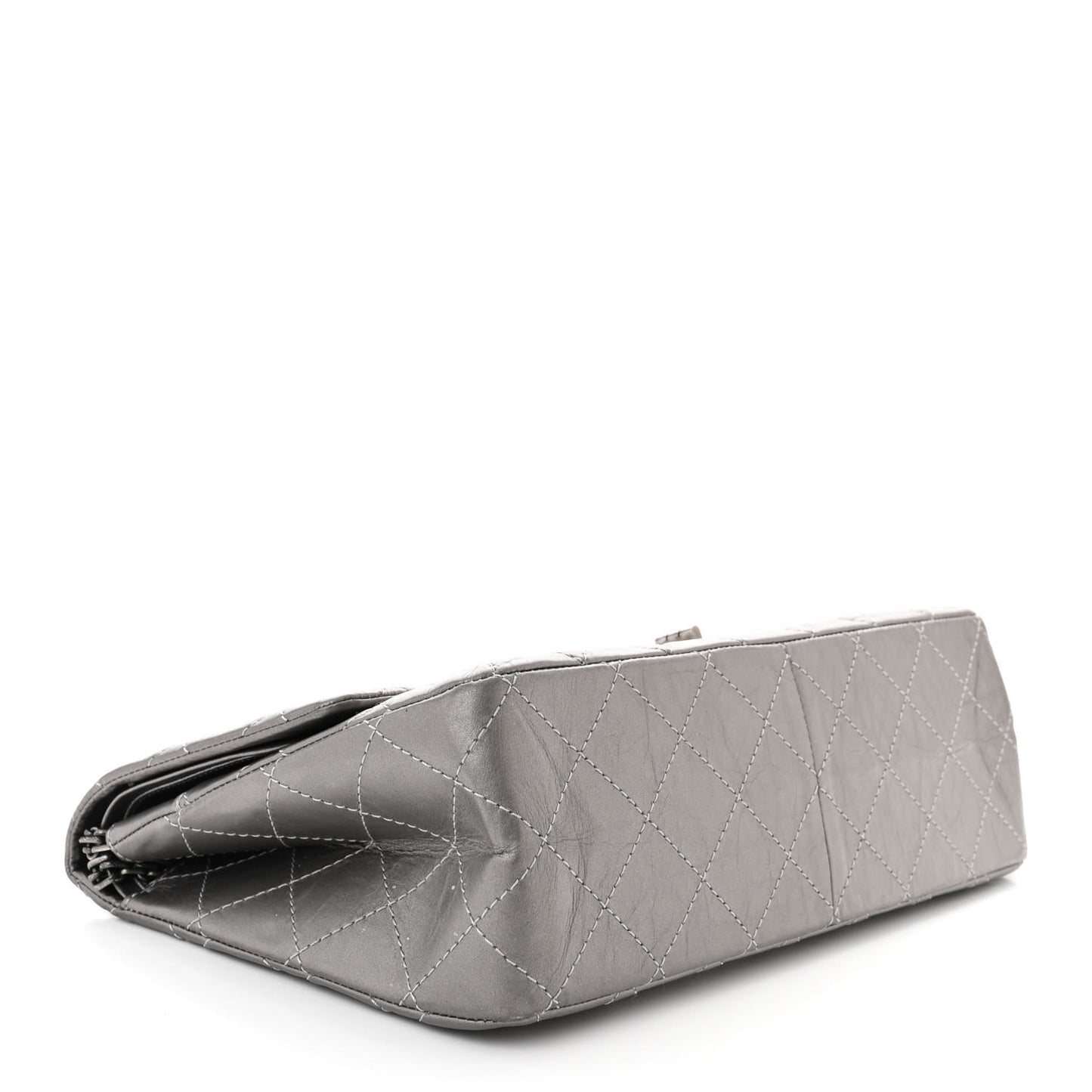 Metallic Aged Calfskin Quilted 2.55 Reissue 227 Flap Argent Fonce