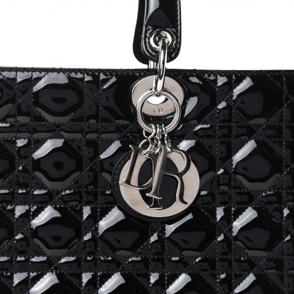 Christian Dior Patent Cannage Large Lady Dior Black 10 of 10