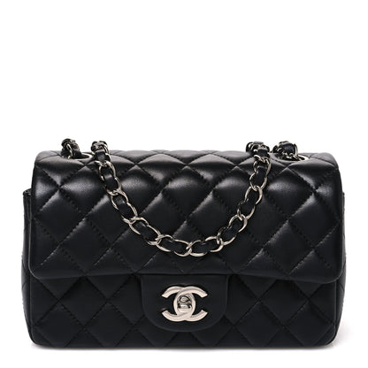 Chanel Lambskin Quilted Mini Rectangular Flap Black 1 of 9