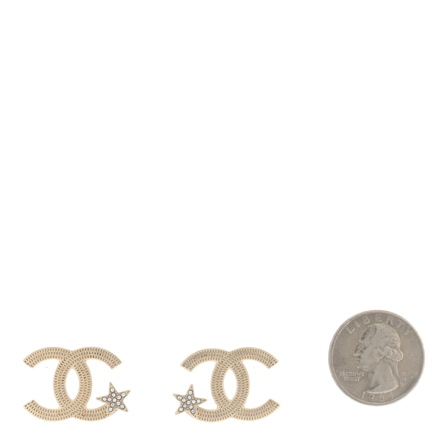 Crystal CC Star Earrings Gold