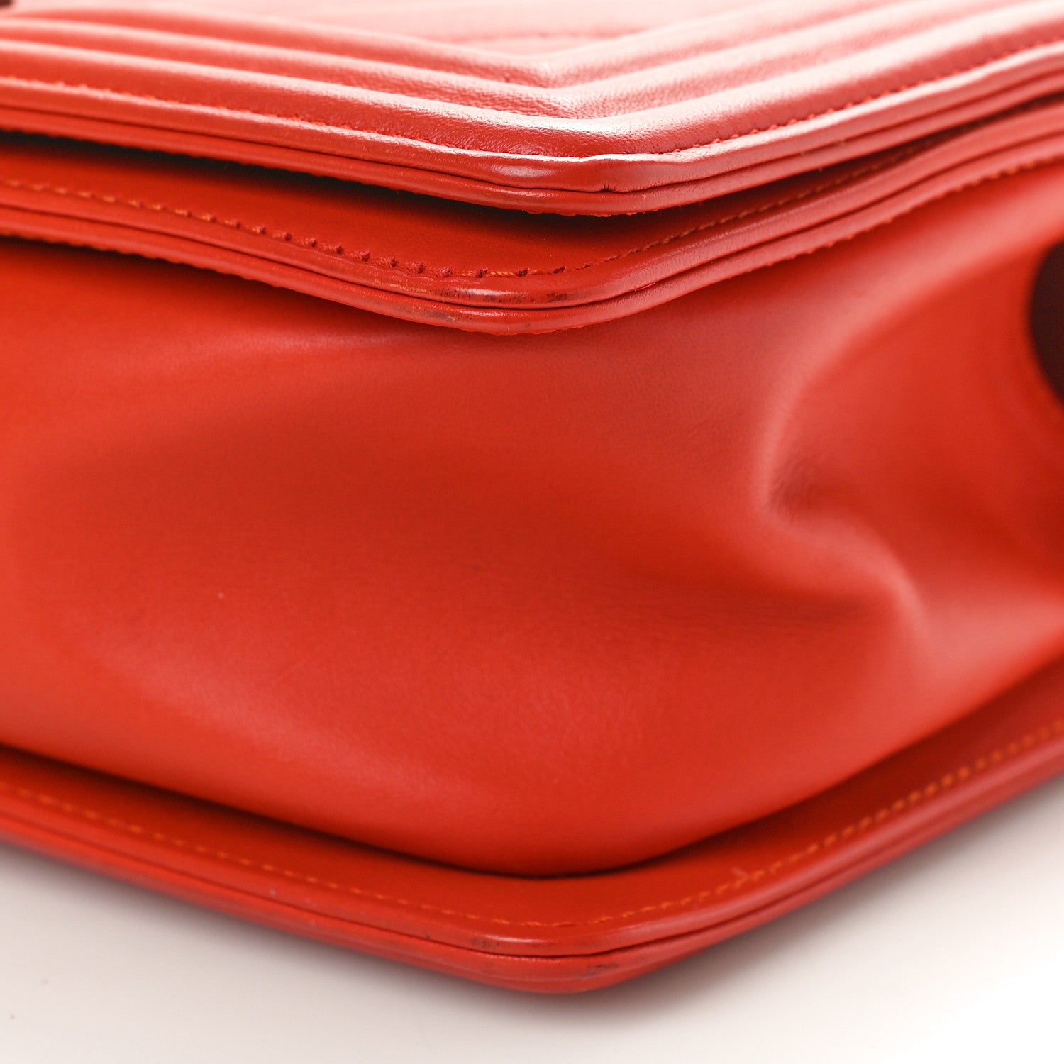 Chanel Lambskin Chevron Quilted Medium Boy Flap Orange 10 of 10