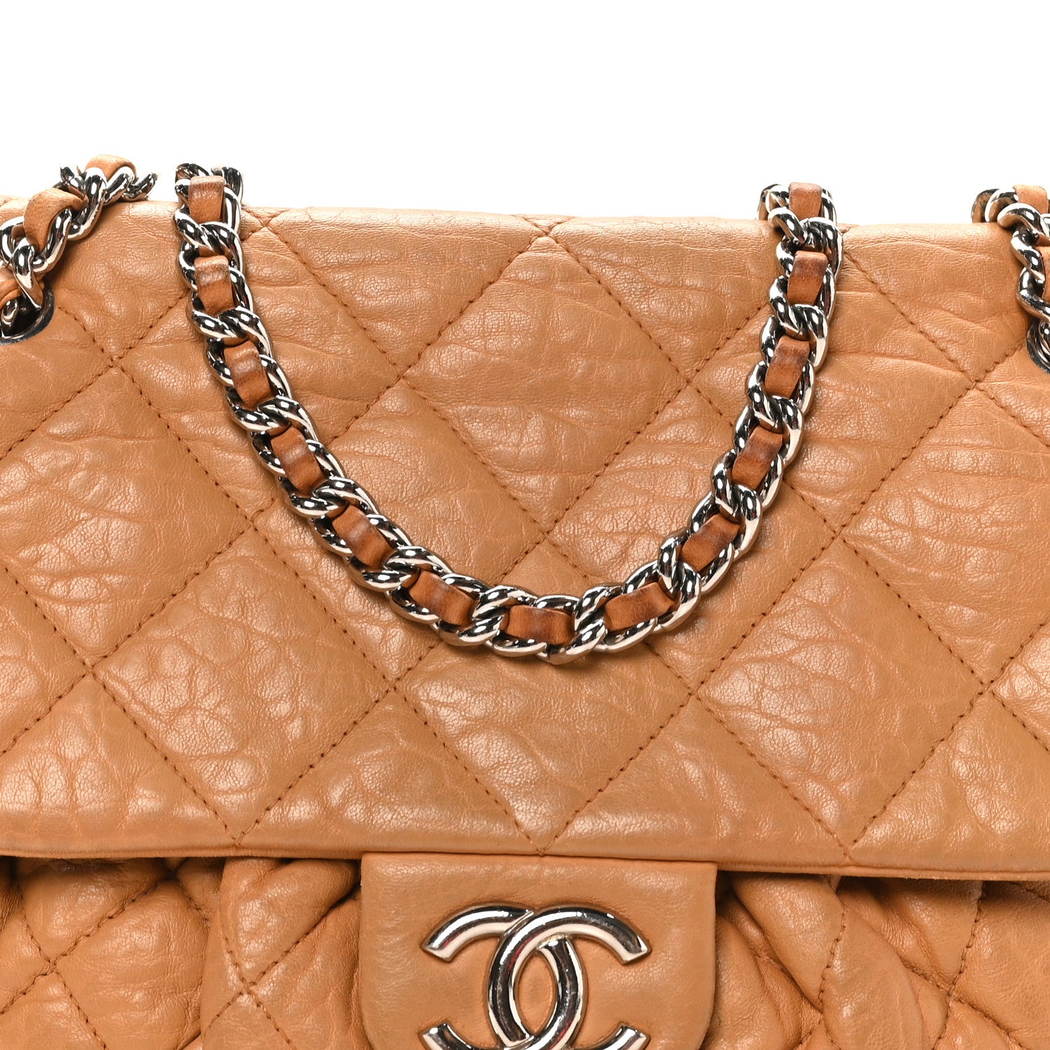Chanel Washed Lambskin Medium Chain Around Messenger Brown 8 of 10