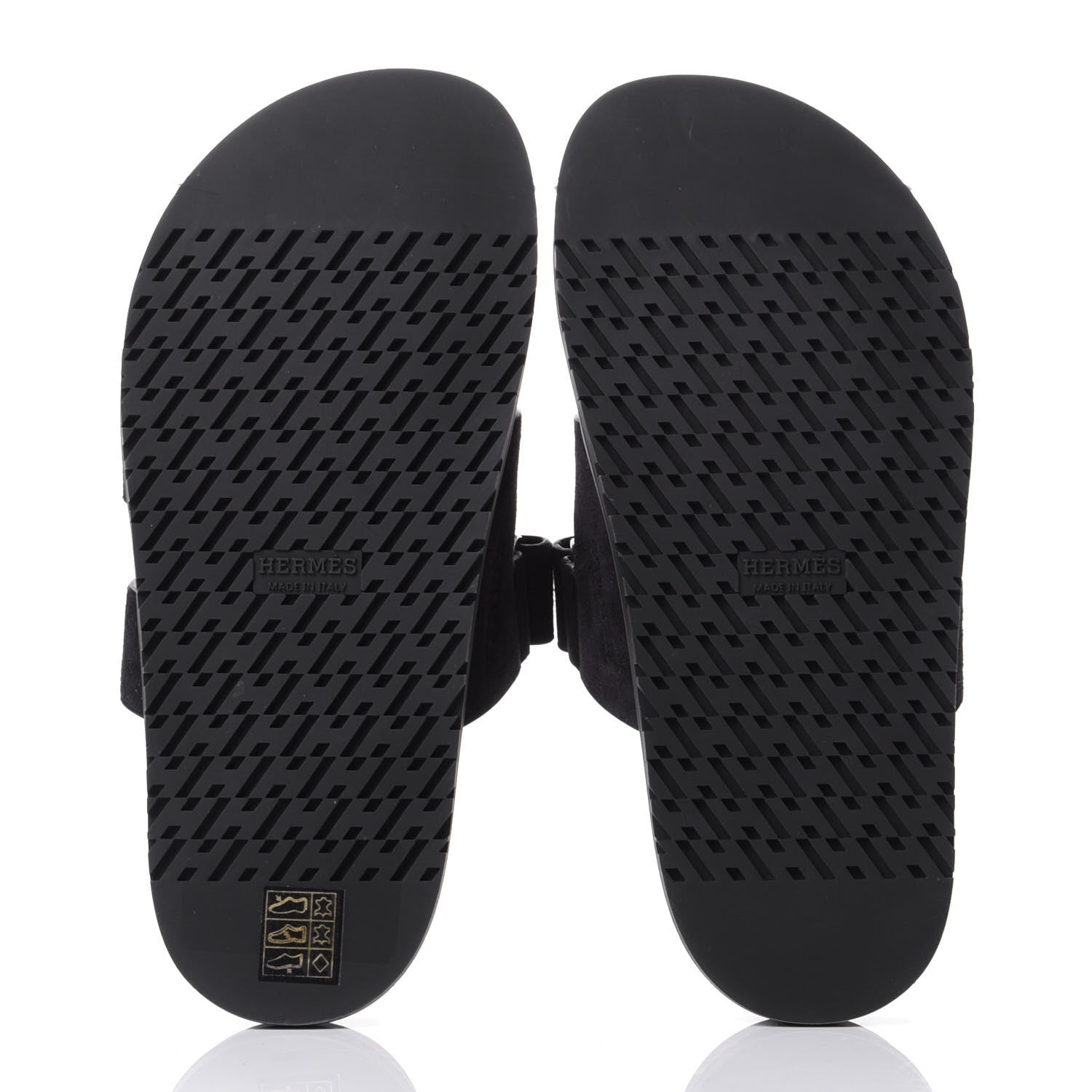 Hermes Suede Goatskin Womens Chypre Sandals 37 Black 7 of 11