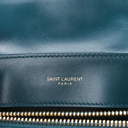 Saint Laurent Calfskin Y Quilted Monogram Small Loulou Chain Satchel Green 6 of 12