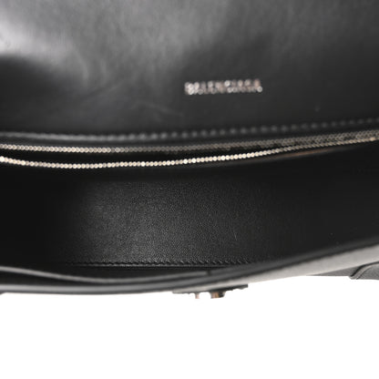 Balenciaga Semi Matte Soft Textured Calfskin Downtown Shoulder Bag Black 5 of 10