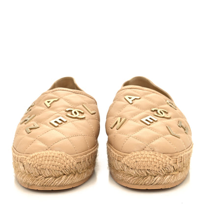 Chanel Lambskin Quilted CC Logo Espadrilles 40 Beige 2 of 8