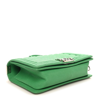 Chanel Caviar Quilted Medium Boy Flap Green 4 of 11