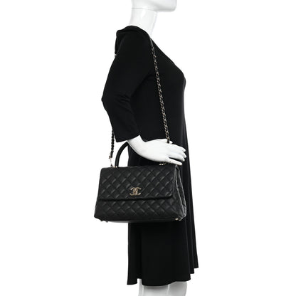 Chanel Caviar Quilted Small Coco Handle Flap Black 2 of 12