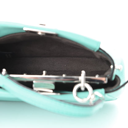 Fendi Shiny Nappa Micro Peekaboo Iconic Satchel Turchese Egiz 5 of 14