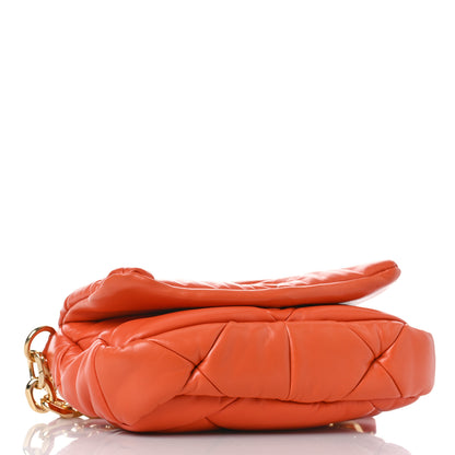 Prada Nappa Triangle Quilted Medium Patchwork System Flap Bag Arancio 4 of 8