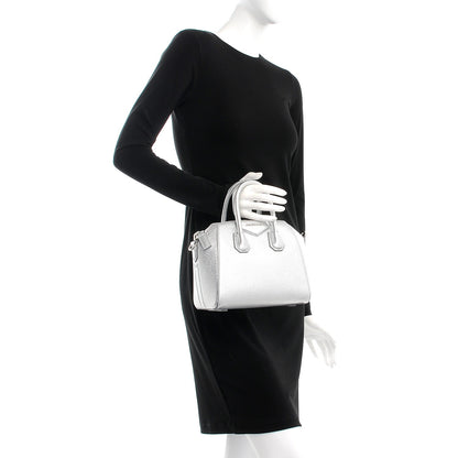 Givenchy Metallic Sugar Goatskin Mini Antigona Silver 3 of 8