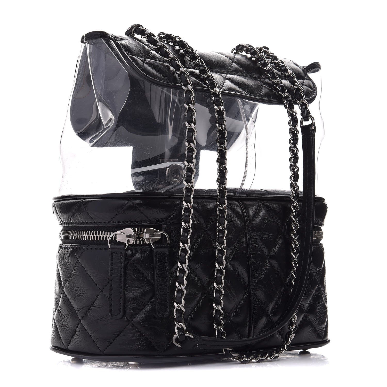 Chanel Crumpled Calfskin PVC Quilted Backpack Black 3 of 8